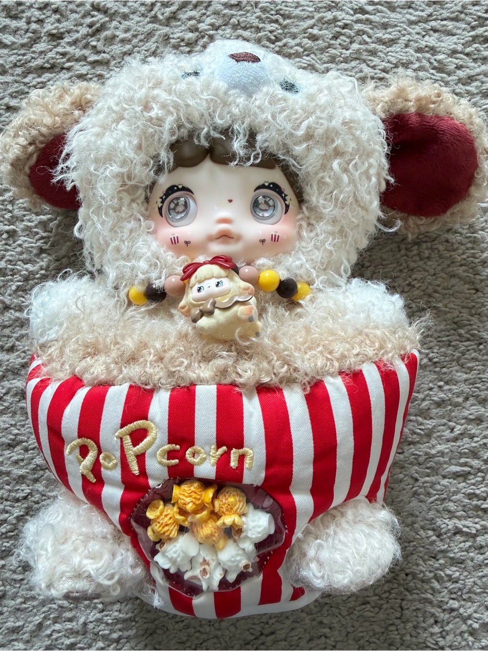 Authentic Nommi About Childhood Popcorn Dog Vinyl Plush Keychain